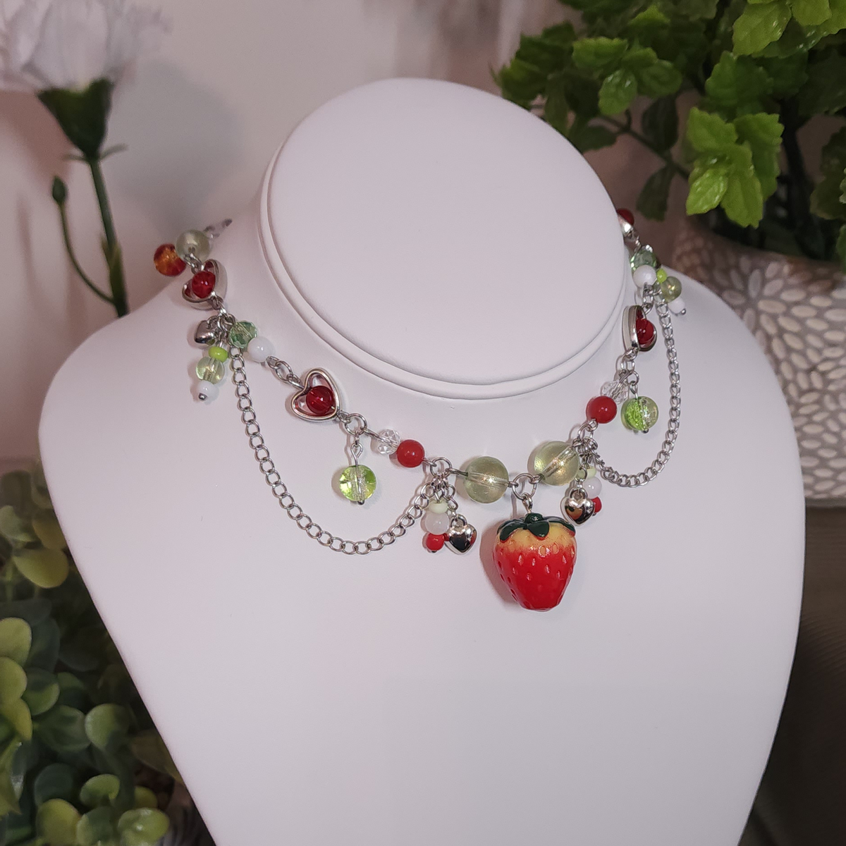 Strawberry Love Charm Necklace